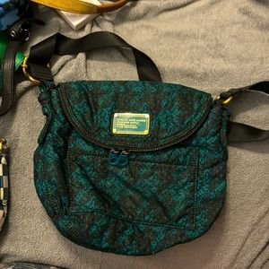 Parakeet green digital nylon Natasha crossbody